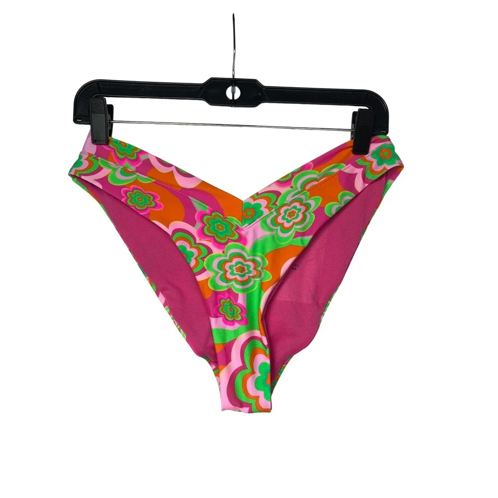 Bingo Surf Tropidelic Bikini Set Flower Power‎ Pink Orange Green Swimsuit XL